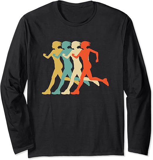 Retro running Vintage t shirts gift running Vintage t shirts Langarmshirt Amazon.de Bekleidung